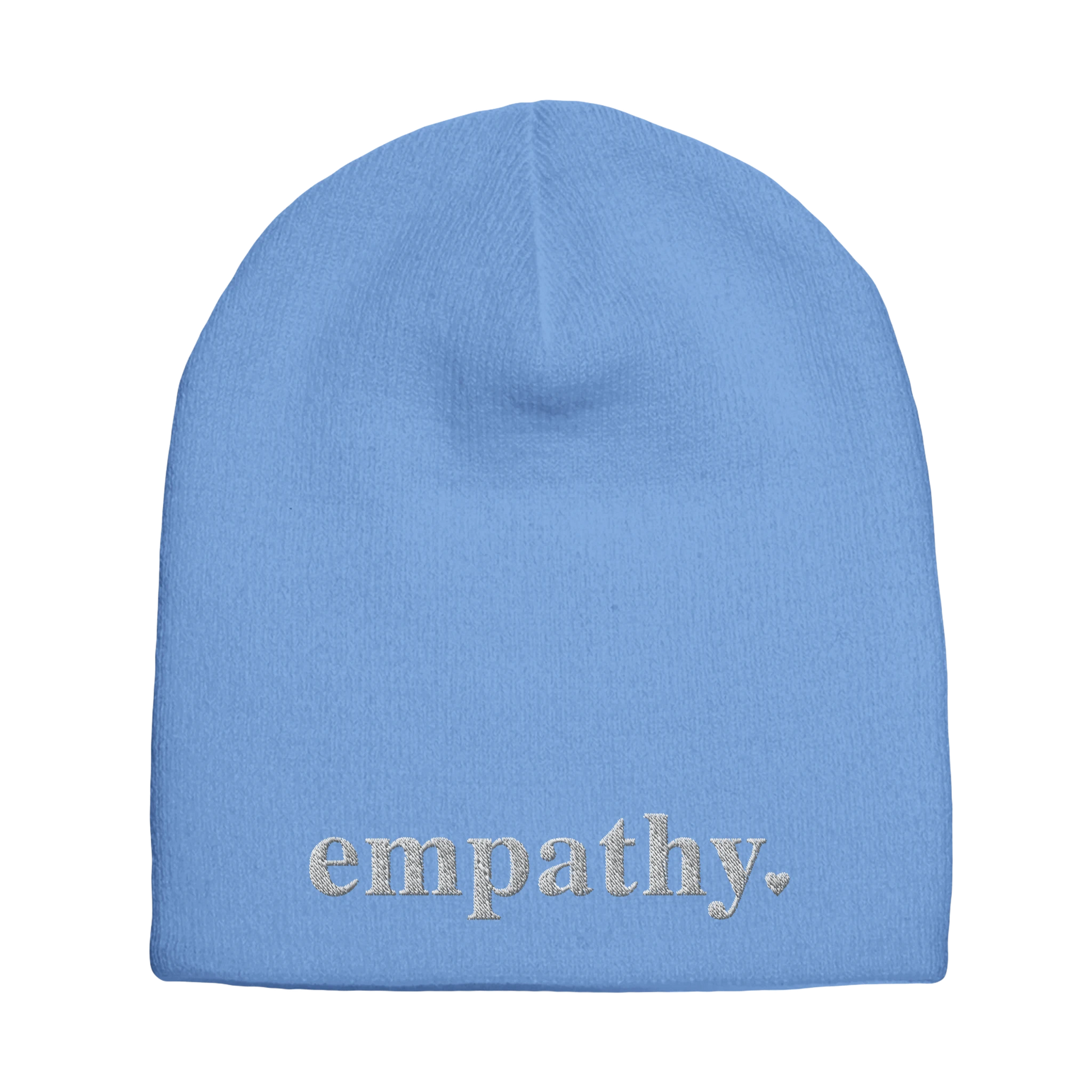 blue empathy knit beanie