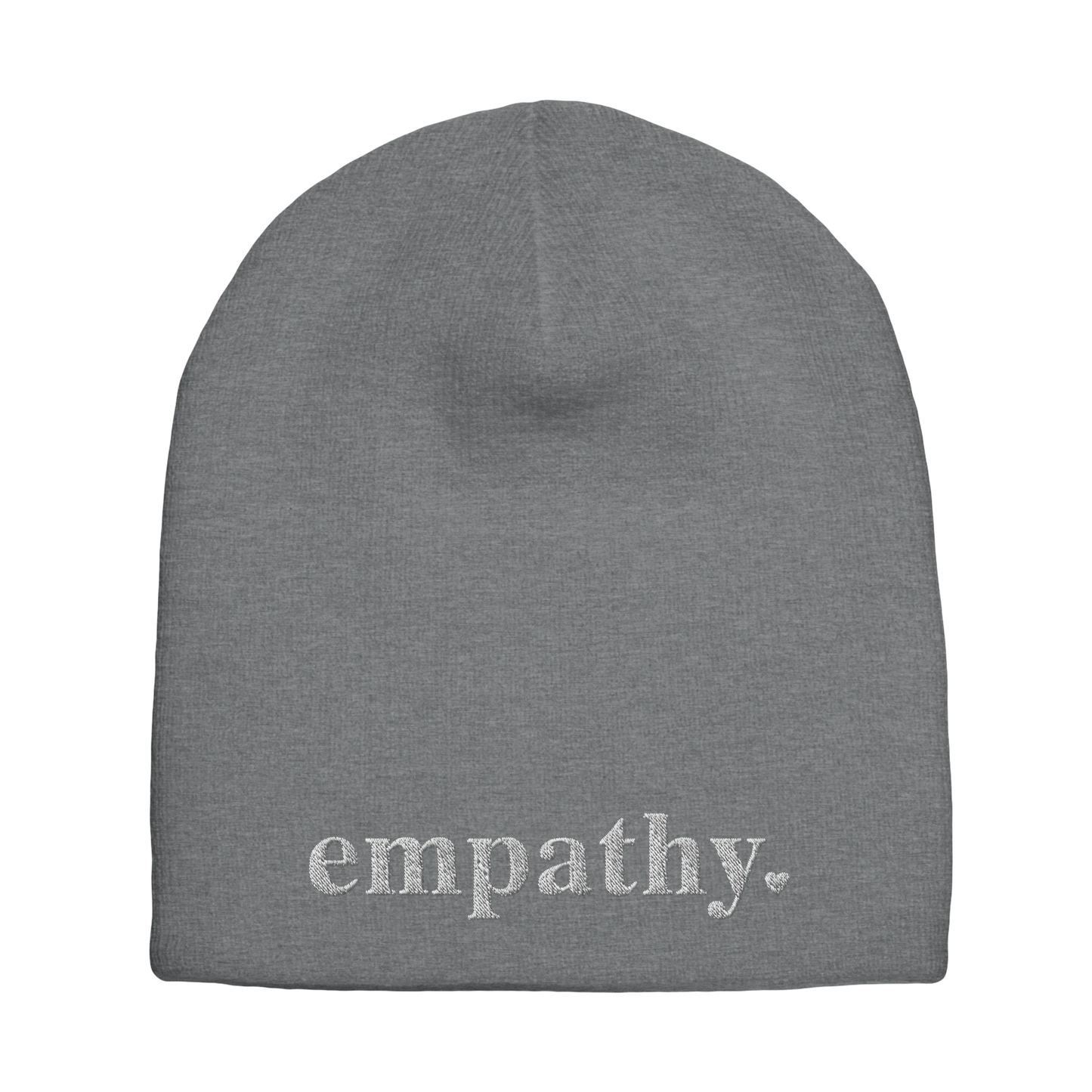 gray empathy knit beanie