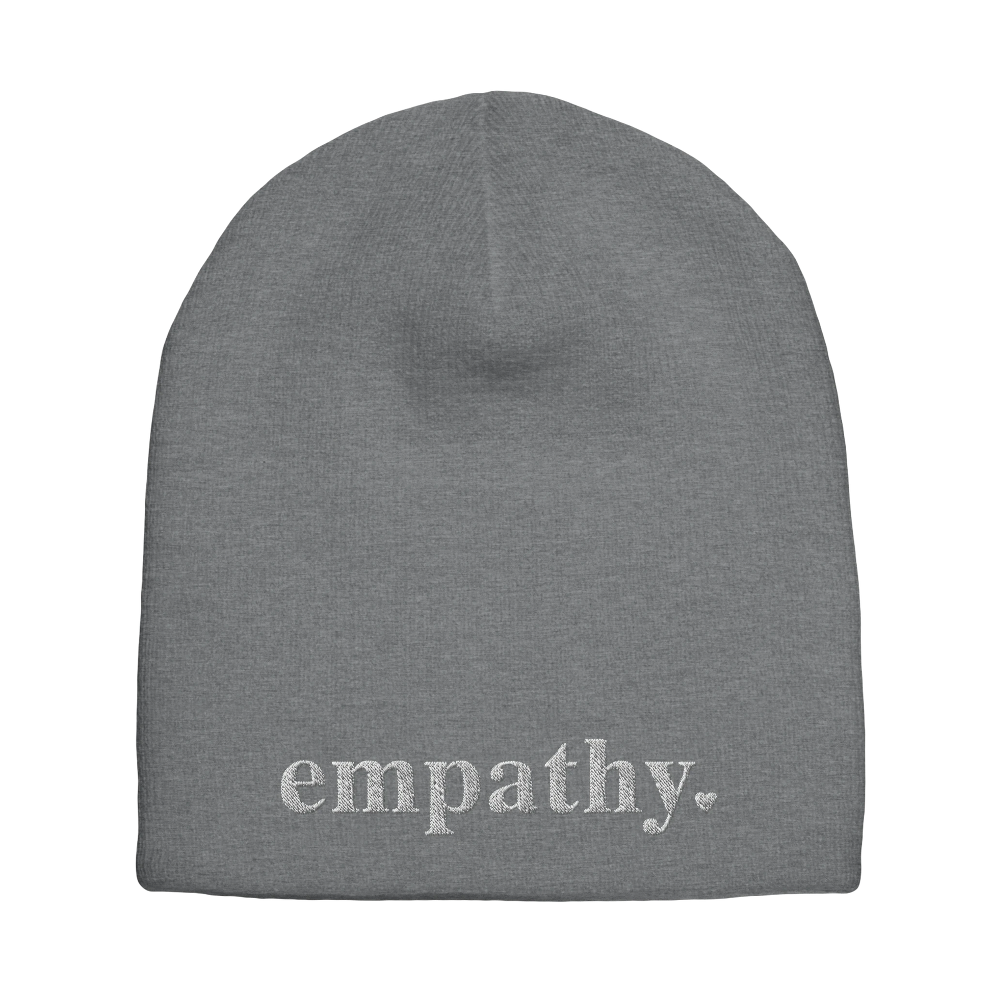 gray empathy knit beanie