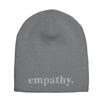 gray empathy knit beanie