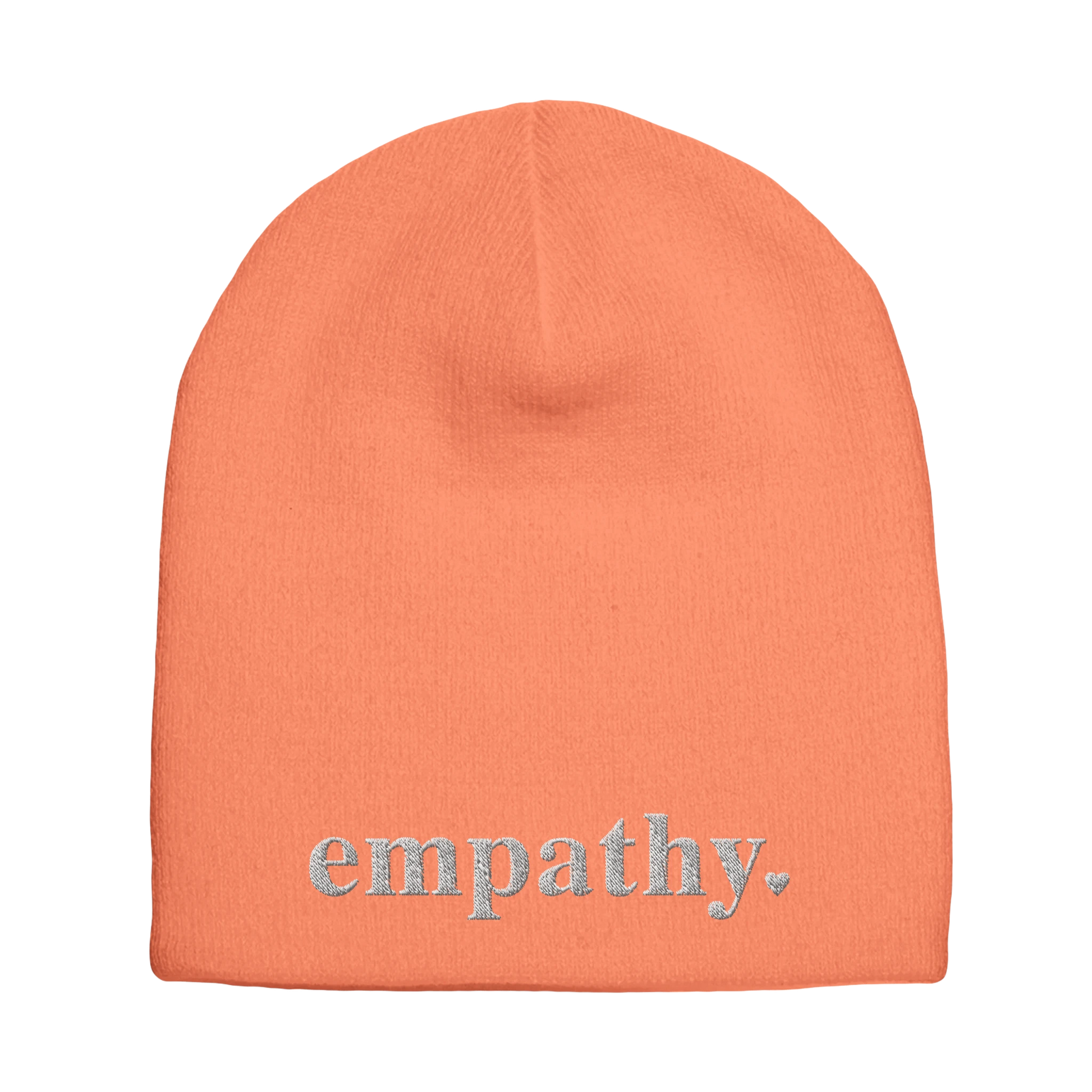orange empathy knit beanie