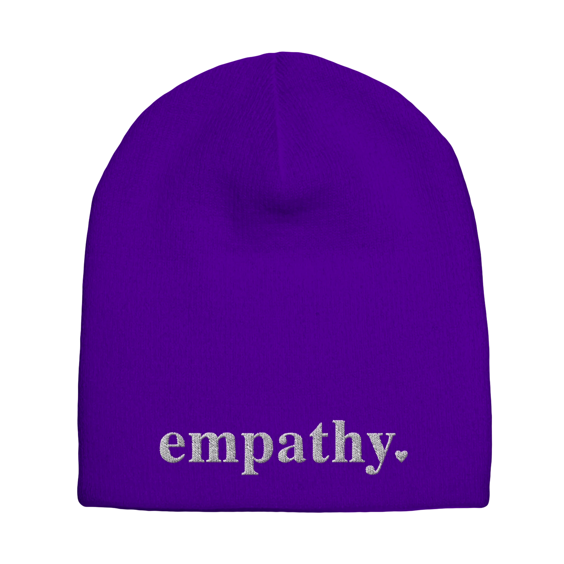 purple empathy knit beanie