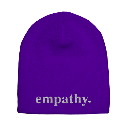 purple empathy knit beanie