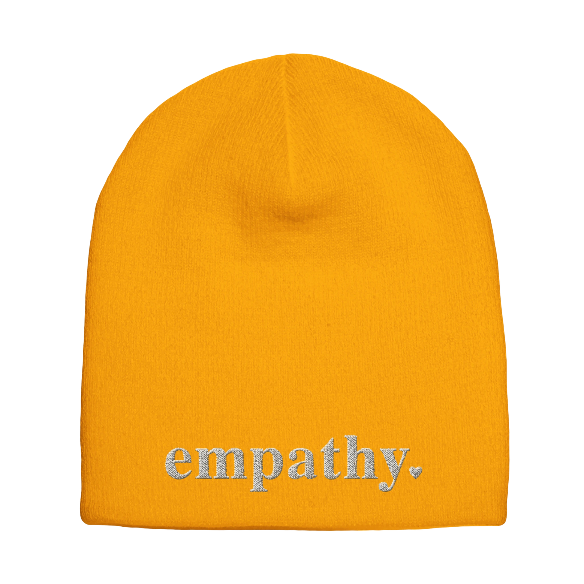 yellow empathy knit beanie