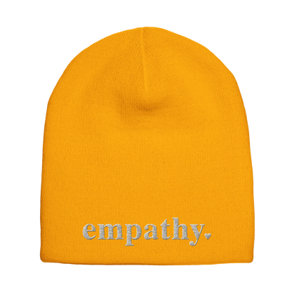 yellow empathy knit beanie
